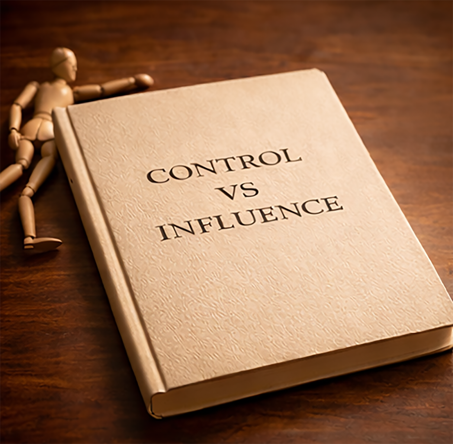 Diagram illustrating the difference between control and influence in relationships and conflict.